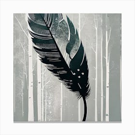 Feather In The Woods Canvas Print