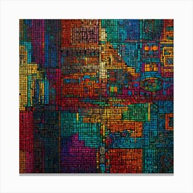 Mixed Colored Mosaic style Canvas Print