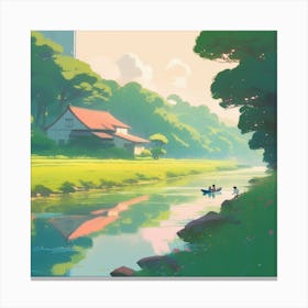 House By The River 1 Canvas Print