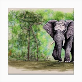 Elephant In The Forest Stampe su tela