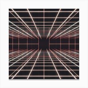 Neon Grid 3 Canvas Print