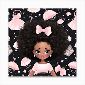 Black Girl With Afro 1 Canvas Print