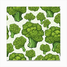 Seamless Pattern Of Broccoli Canvas Print