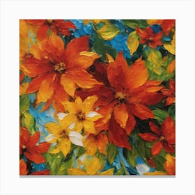 Poinsettias Canvas Print