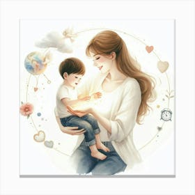 Mother and Son Canvas Print