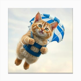 Flux Schnell A Serene Cat Wearing A Miniature Parachute With V 3 Leinwandbild