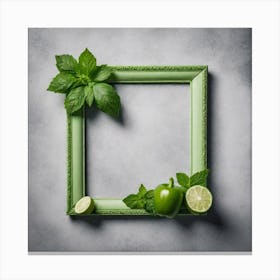 Green Frame With Lime And Mint Canvas Print