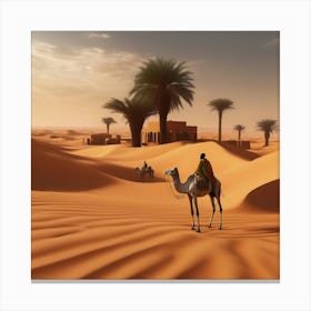 Camels In The Desert 4 Canvas Print