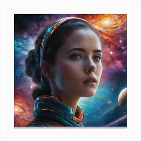 Space in the eyes of a girl Canvas Print