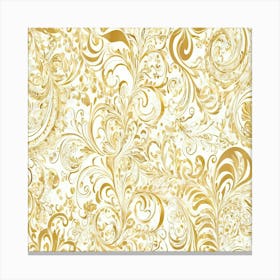 Gold Paisley Pattern Canvas Print