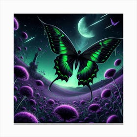 Butterfly In The Night 1 Canvas Print