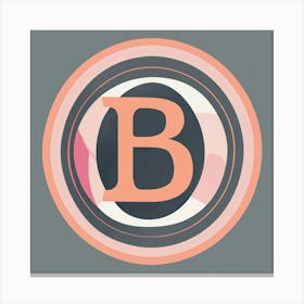 Logo In Illustrational Style With Large Letter B A Canvas Print