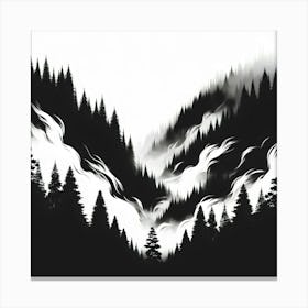 Black And White Forest Canvas Print