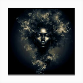Black Woman With Smoke Canvas Print