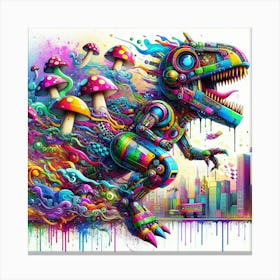 Psychedelic Dinosaur 1 Canvas Print