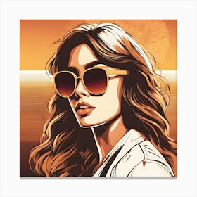 Woman Wearing Sunglasses 4 Canvas Print