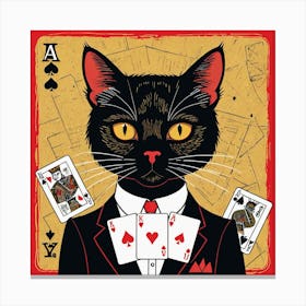 Cat Playing Cards 1 Canvas Print