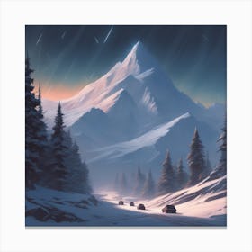 Snowy Mountain Road Canvas Print