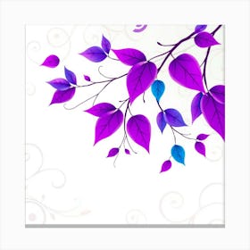 Purple Leaves On A Branch Canvas Print