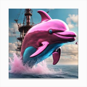 pink dolphin Canvas Print