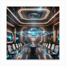 Futuristic Conference Room 6 Canvas Print