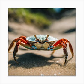 Crab Walking On Sand Canvas Print