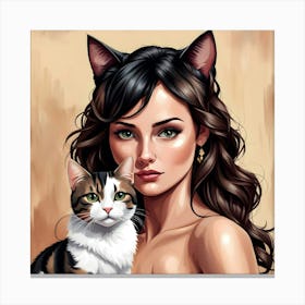 Cat Woman 2 Canvas Print