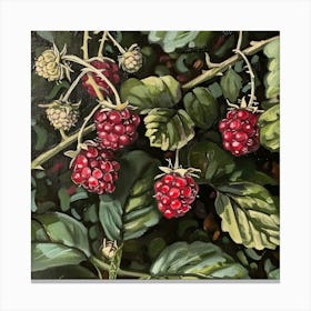 Raspberries Fairycore Painting 4 Canvas Print