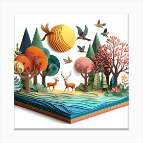 Paper Cut Art Canvas Print