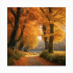 Autumn Trees In The Forest Canvas Print