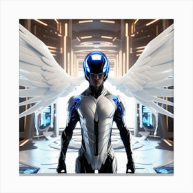 Futuristic Man With Wings 2 Canvas Print