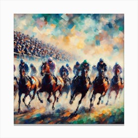 Horses At The Racecourse Canvas Print