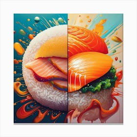 Sashimi And Rice Canvas Print