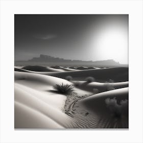 Sahara Countryside Peaceful Landscape Black And White Still Digital Art Perfect Composition Beau Canvas Print