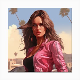 Grand theft auto Alessandra Ambrosio Canvas Print