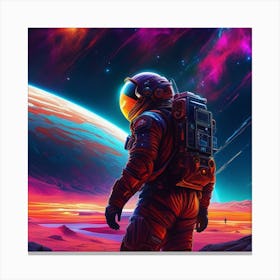 Lonely Astronaut in the Planet Canvas Print