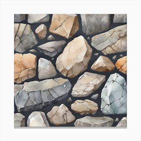 Stone Wall Seamless Pattern 3 Canvas Print