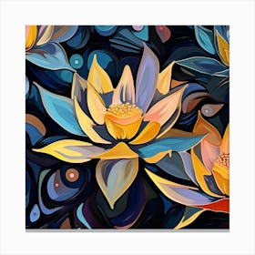 Lotus Flower Painting 3 Canvas Print