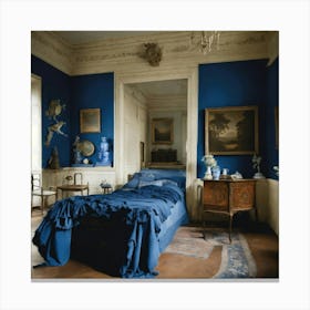 Blue Bedroom Canvas Print