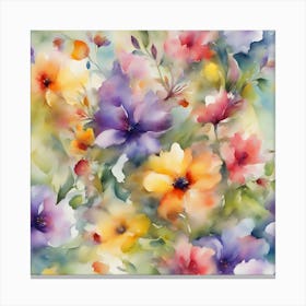 Watercolor Flowers Canvas Print