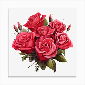 Red Roses Bouquet Canvas Print