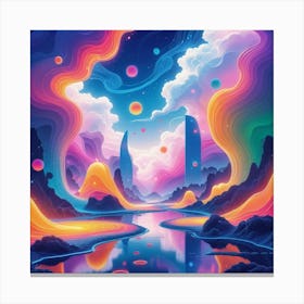 Surreal Psychedelic Landscape Canvas Print