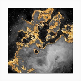100 Nebulas in Space with Stars Abstract in Black and Gold n.085 Canvas Print