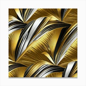Abstract Gold And Black Pattern Canvas Print