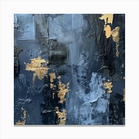 Gold And Blue Abstract Painting 12 Canvas Print