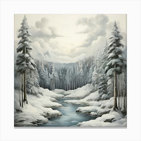 Winter Forest Art Print 1 1 Canvas Print