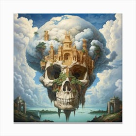 Skull In The Clouds Canvas Print