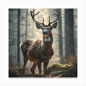 Deer In The Forest 215 Canvas Print