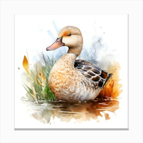 Duck Watercolor Painting Canvas Print