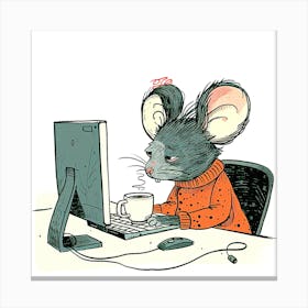 Mouse On A Computer Canvas Print